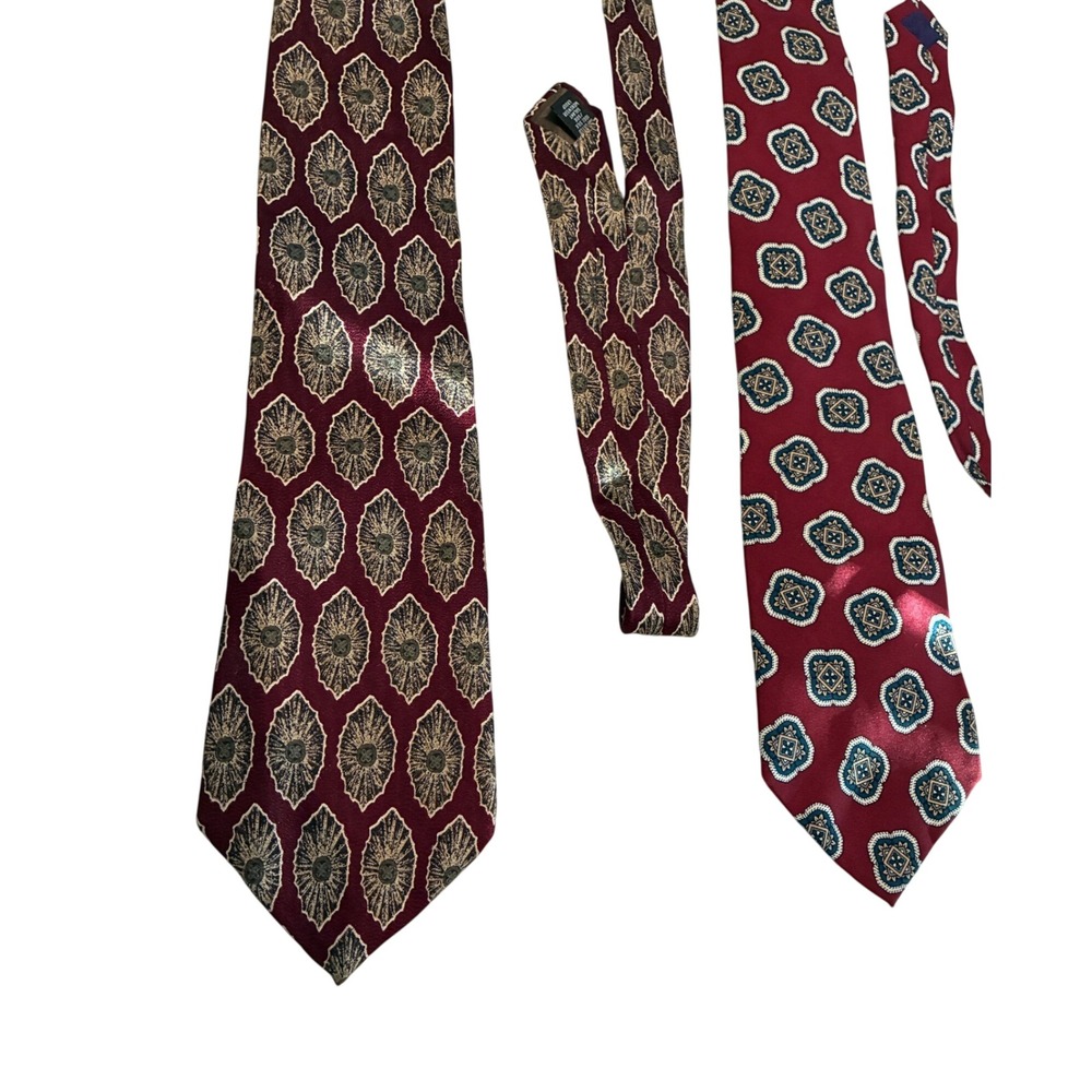 Vintage UNICEF Medallion Tie Lot 2 Historical Academic Teacher Antique Necktie